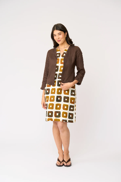 Foil Braidy Bunch Jacket (Cocoa & Pale Blue)