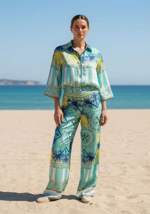 Miss Goodlife Blouse Celestial Blue Multicolor