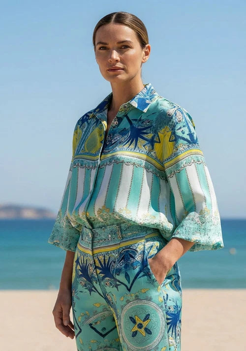 Miss Goodlife Blouse Celestial Blue Multicolor