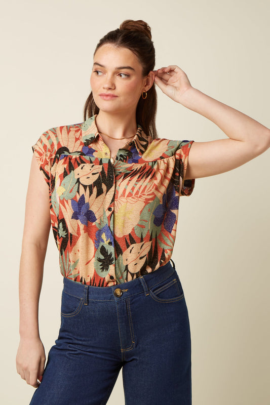 King Louie Amy Blouse - Mola/Langoustino Orange