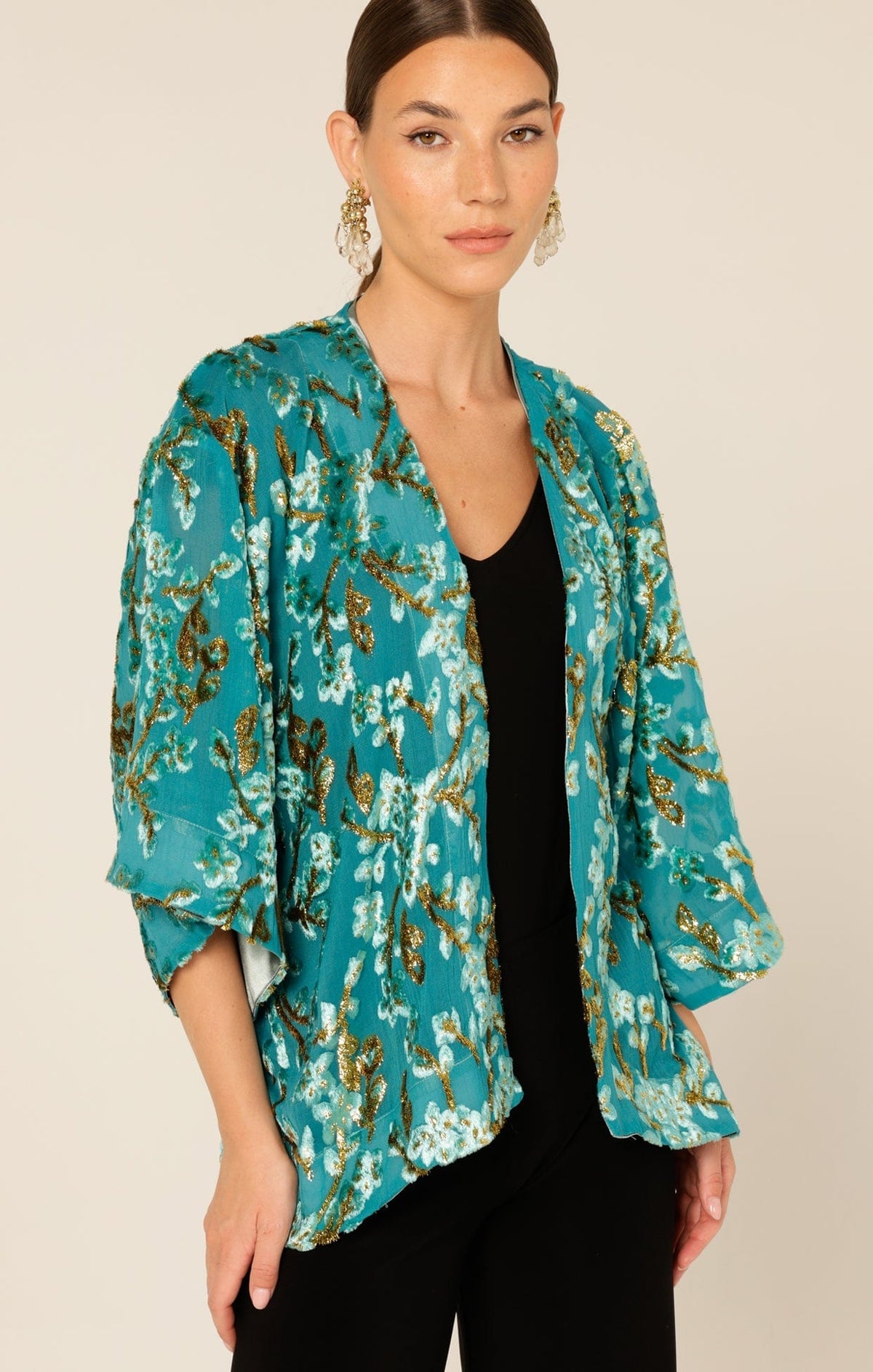 Sacha Drake Blossom Kimono - Turquoise Gold