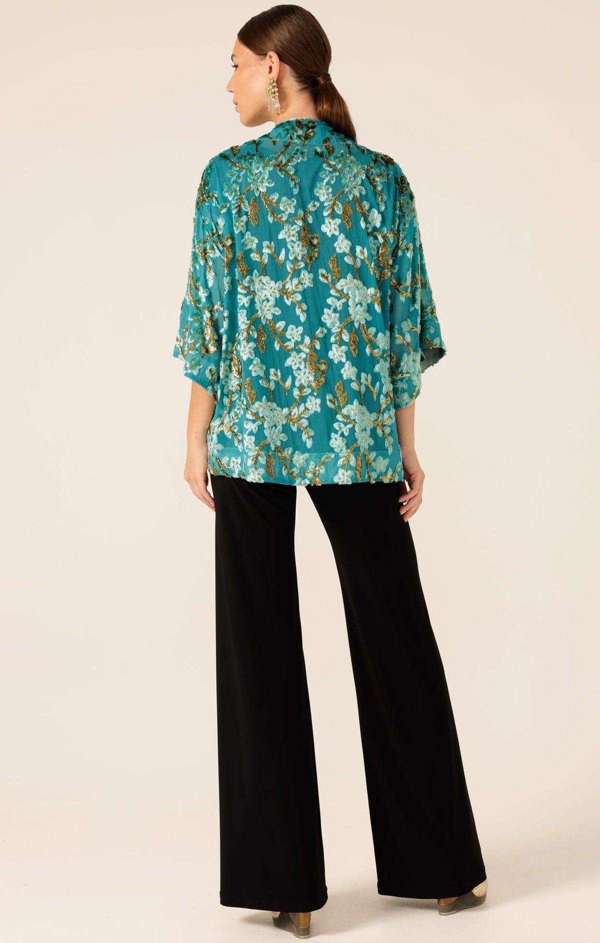 Sacha Drake Blossom Kimono - Turquoise Gold