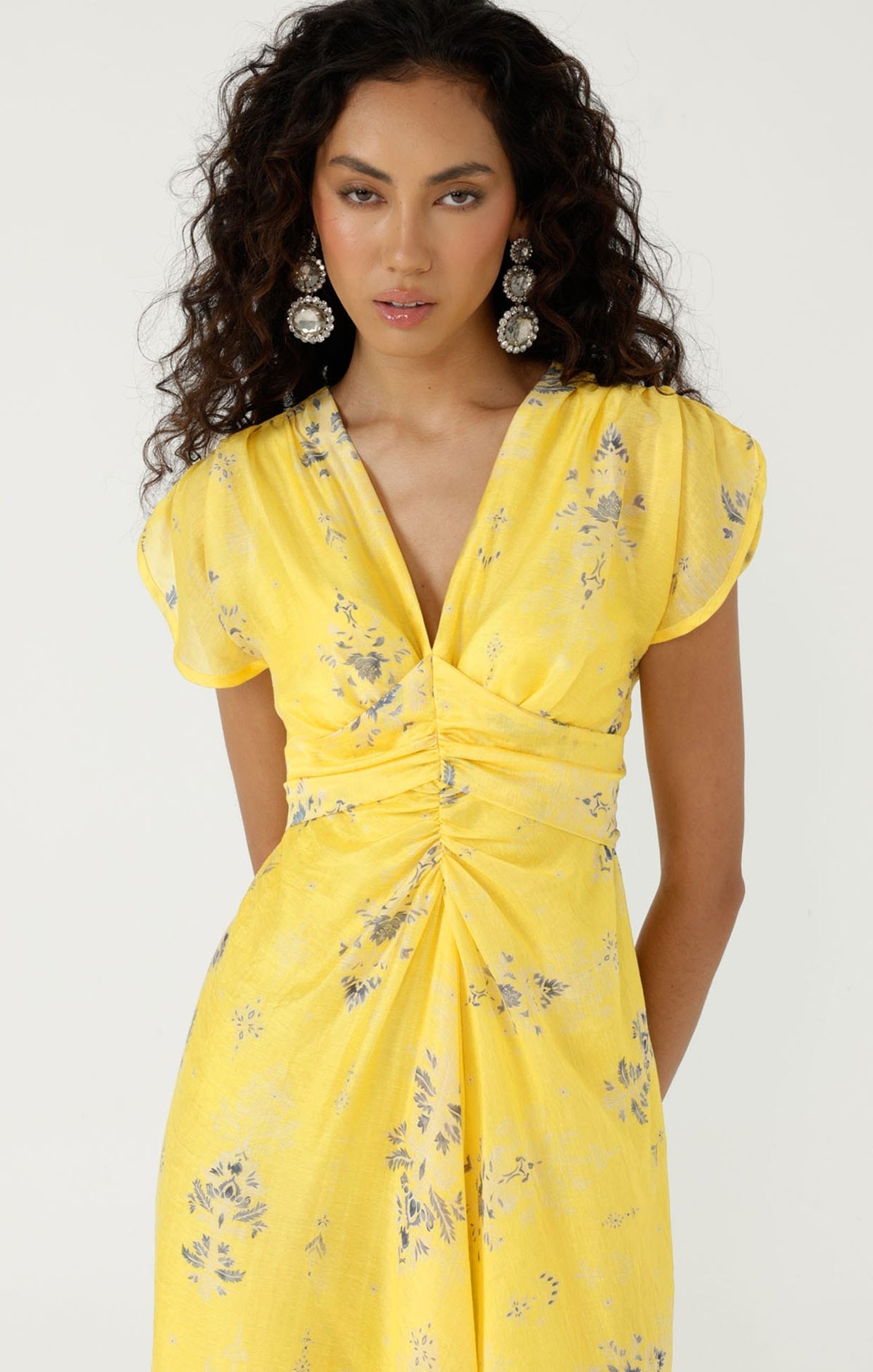 Sacha Drake Petra Midi Dress ~ Lemon
