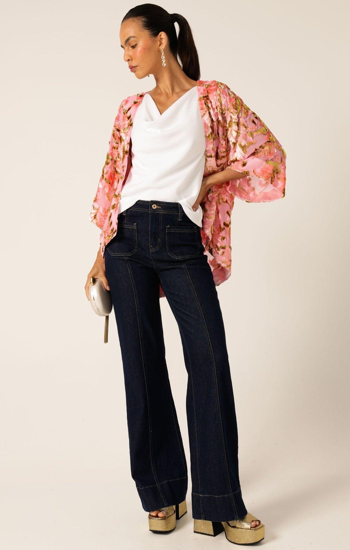 Sacha Drake Blossom Kimono ~ Pink Gold