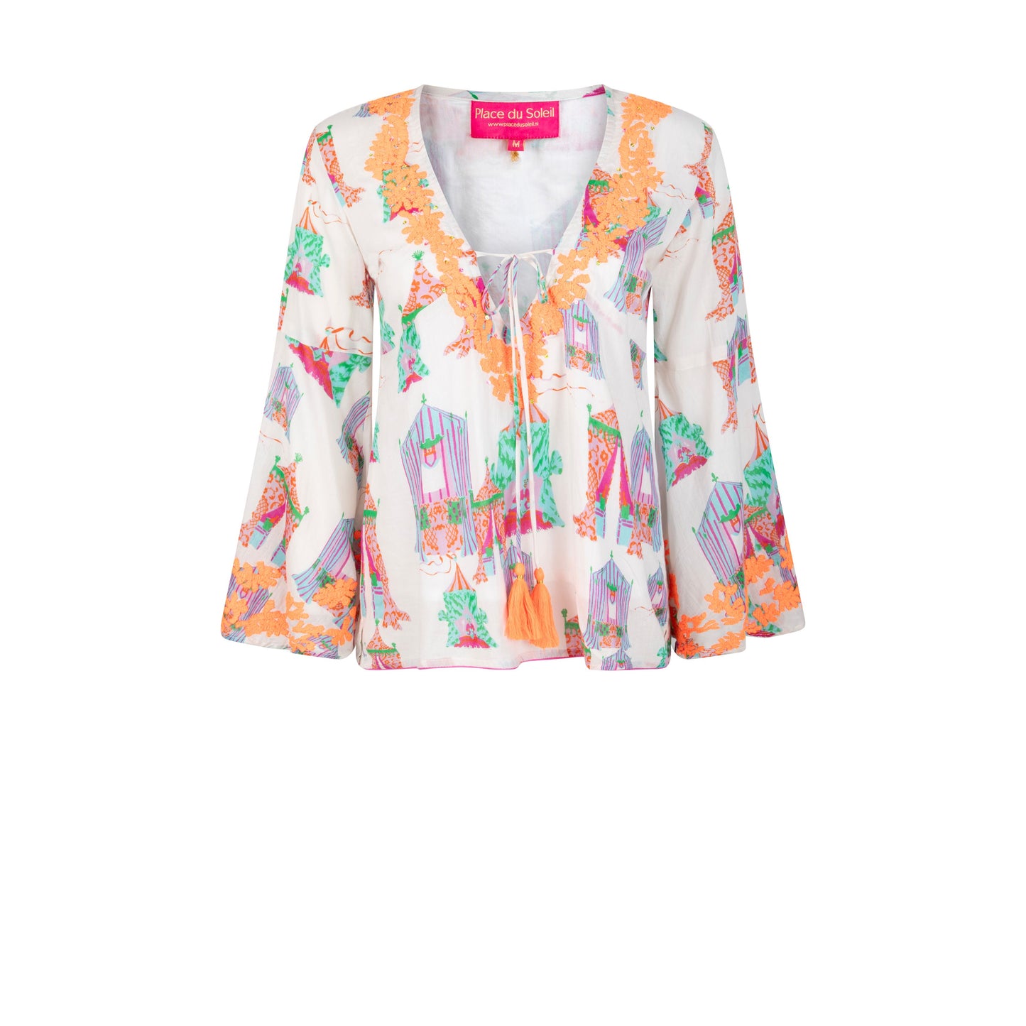 Place Du Soleil Wide Sleeves Top Tents Multi