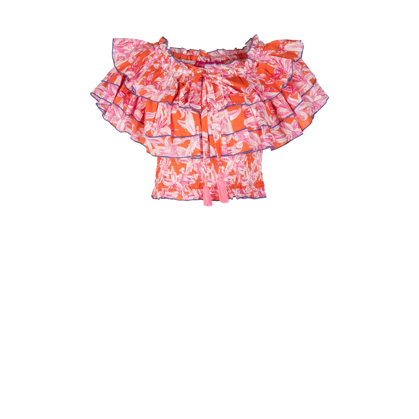 Place Du Soleil Orange Rosa Layer Top Cotton Multi
