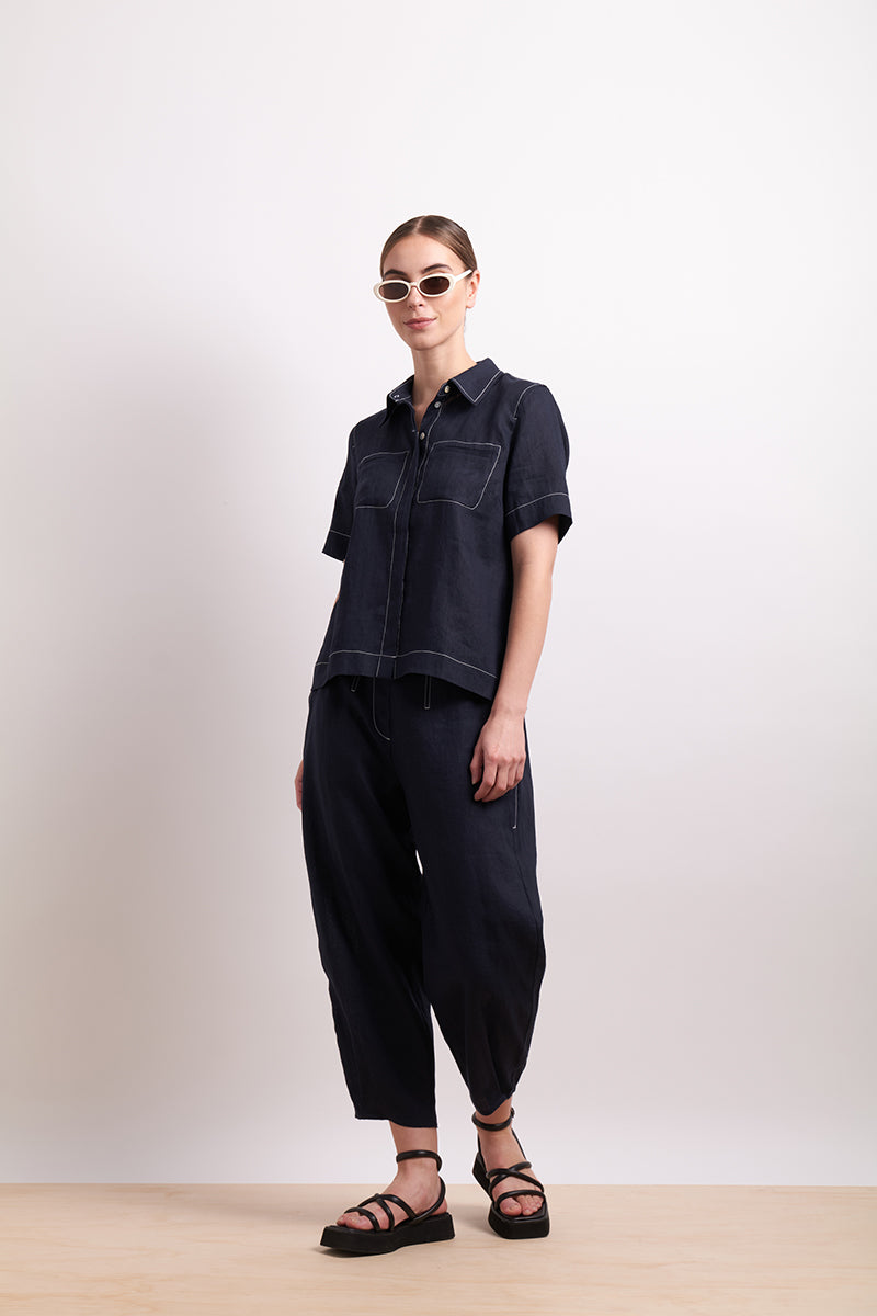 Neris Indigo In Contrast Pant