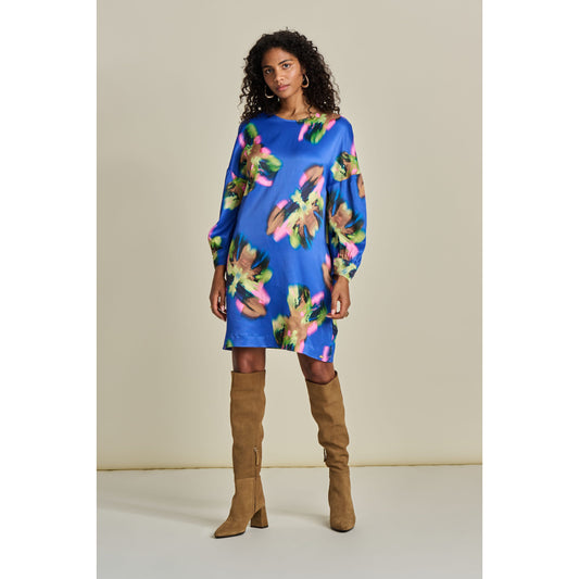 POM Butterfly Blue Satin Dress