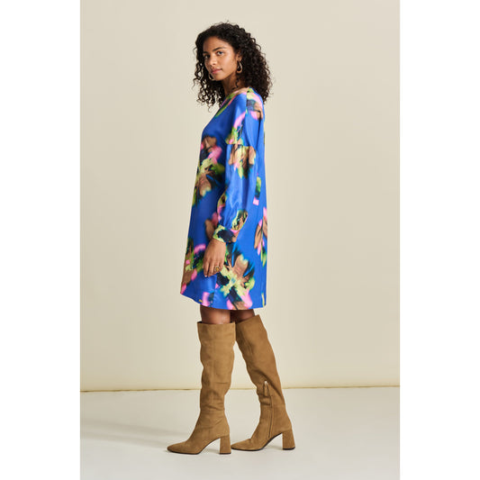 POM Butterfly Blue Satin Dress