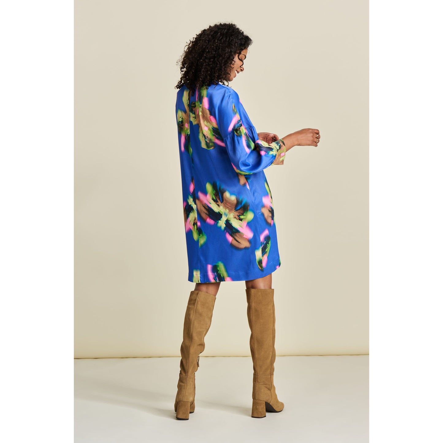 POM Butterfly Blue Satin Dress