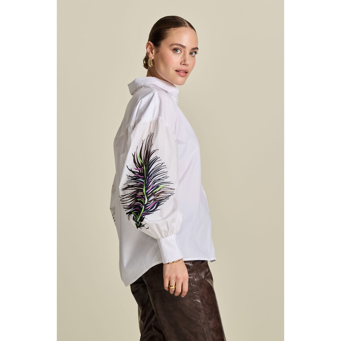 POM White Feather Blouse