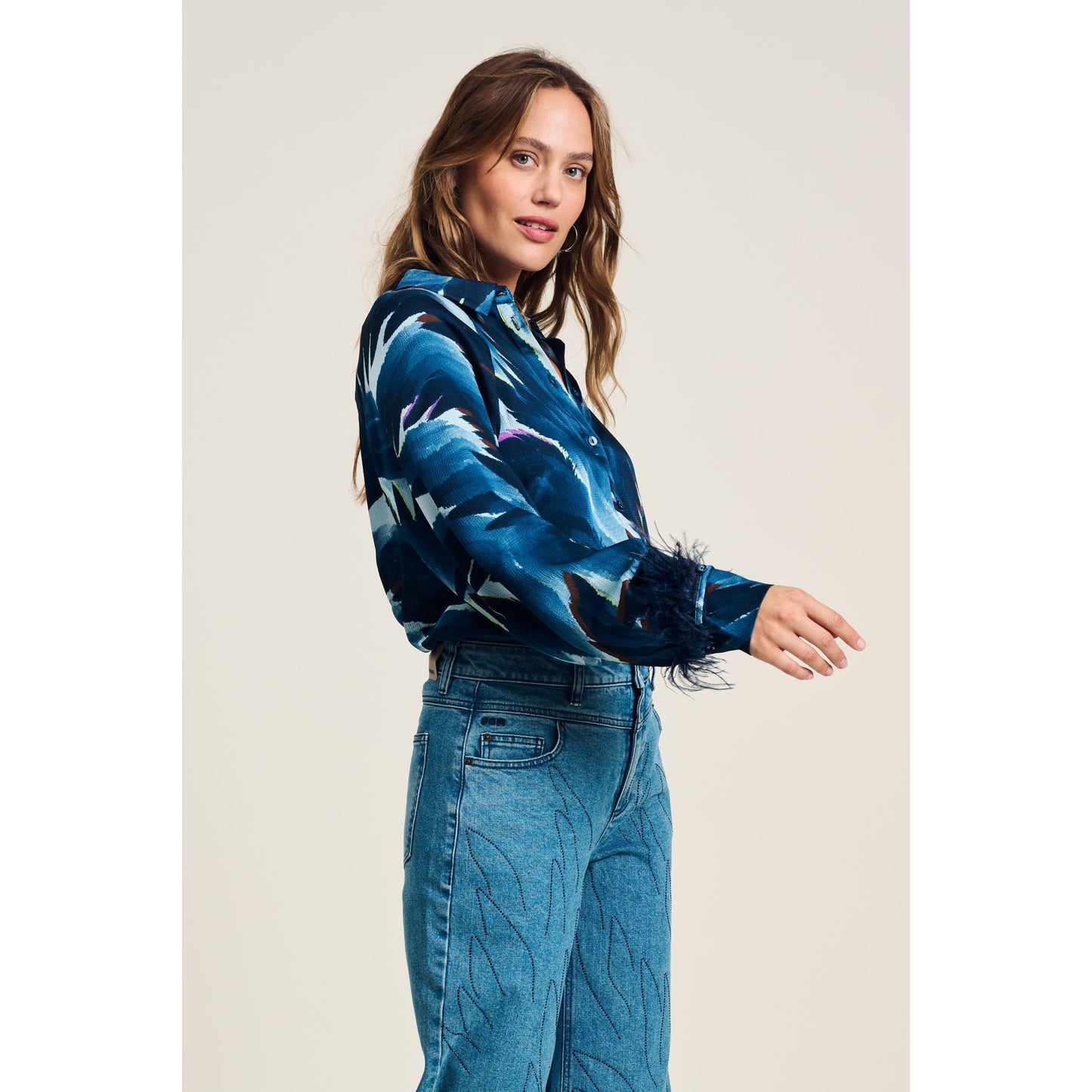 POM Feather Blue Blouse