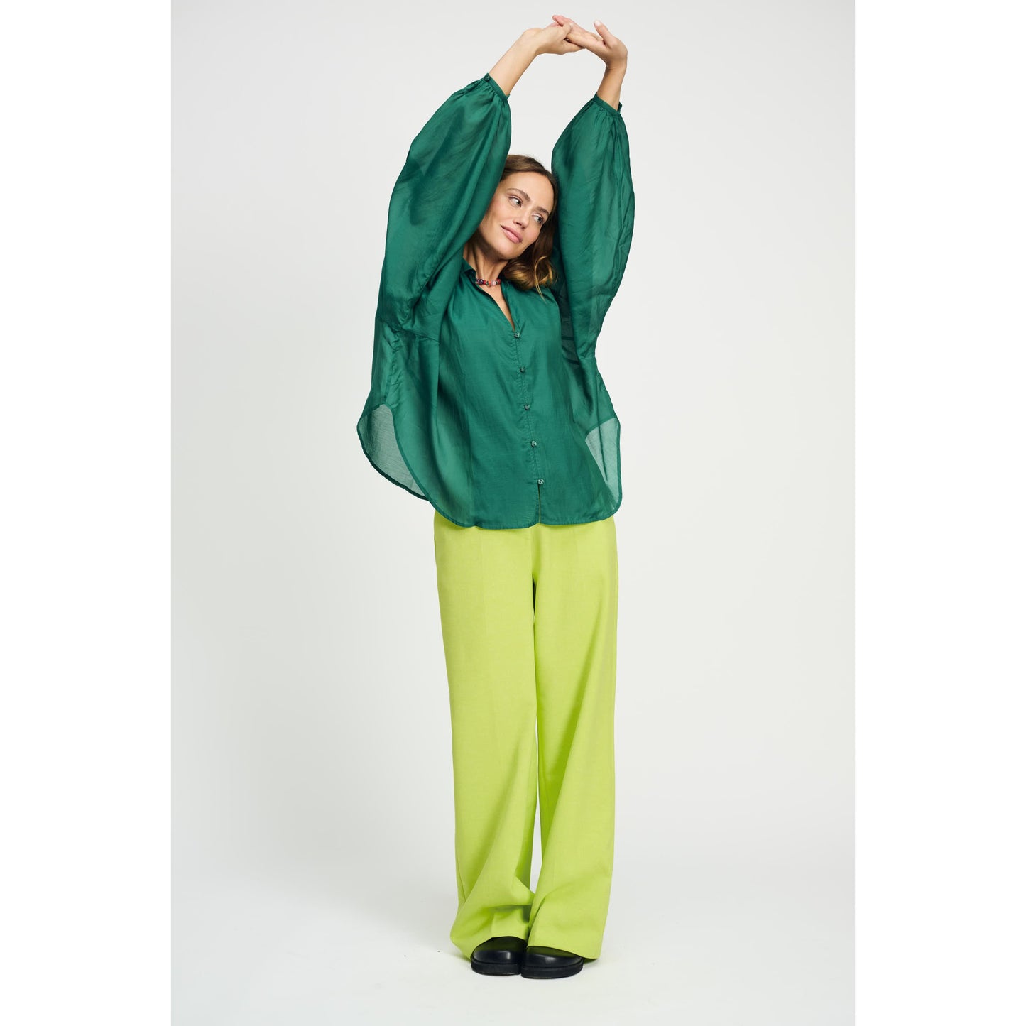 POM Blouse Lena Meadow Green