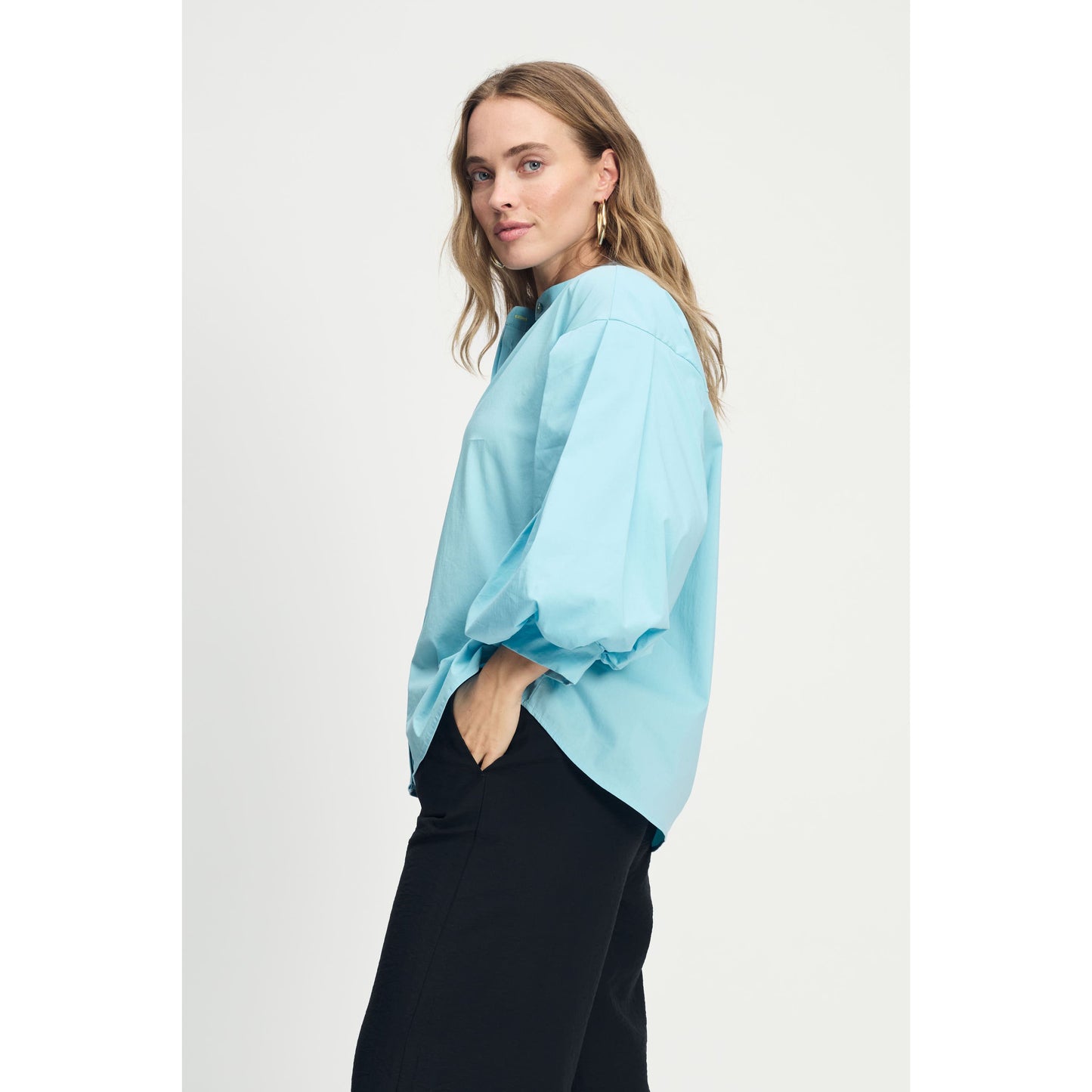 POM Blouse Poplin Sky Blue