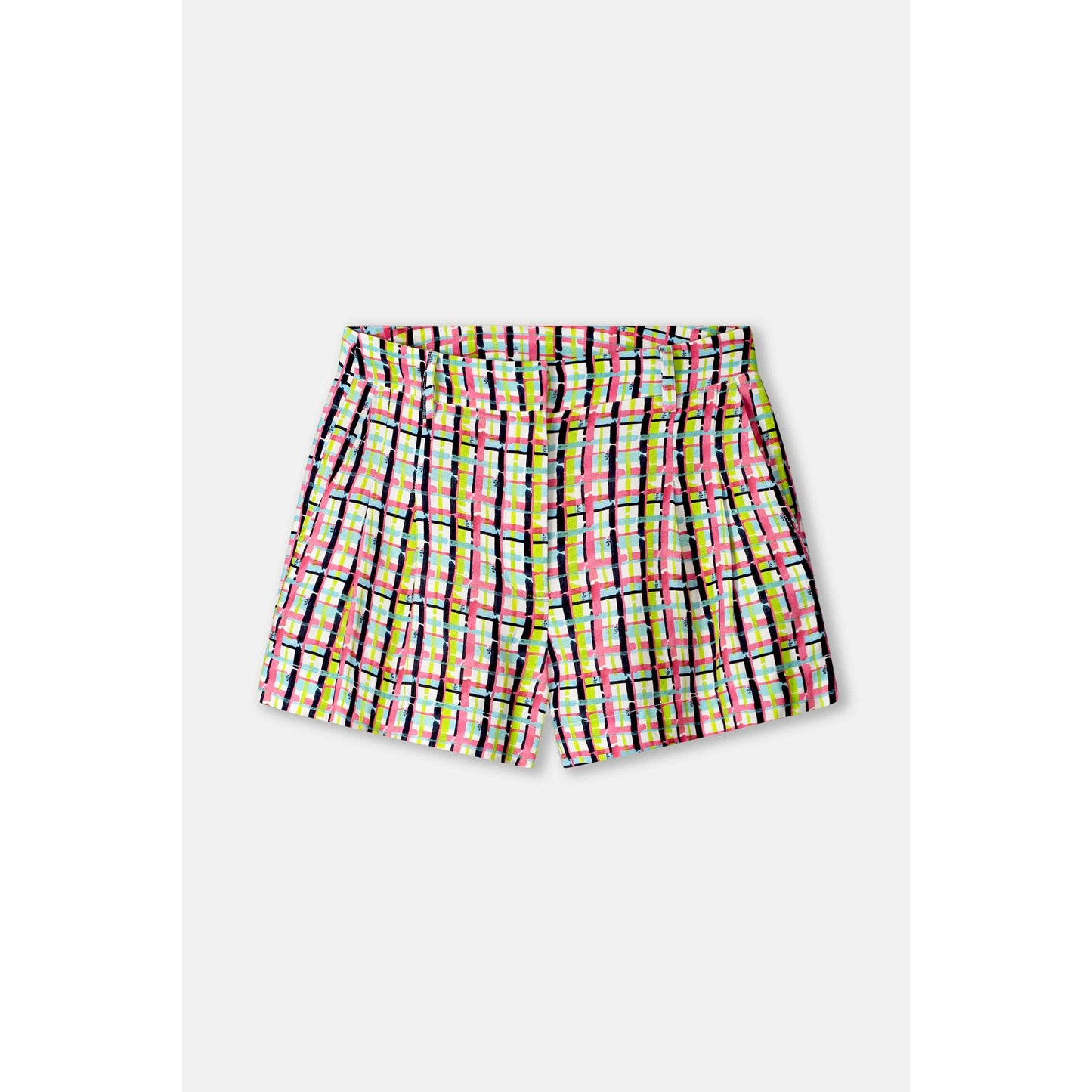 POM Shorts Brushwork Check Linen