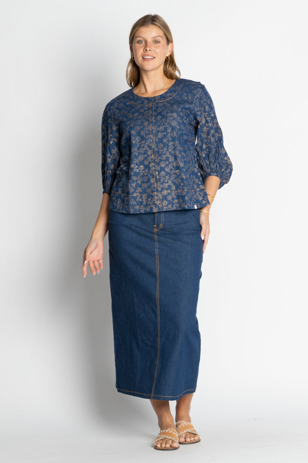 Ibisa Amarillo Top Gold Print