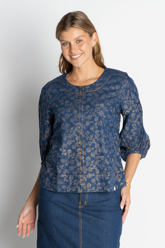 Ibisa Amarillo Top Gold Print