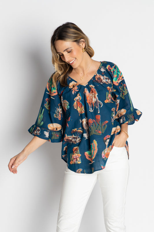 Lula Life Arriba Top Navy