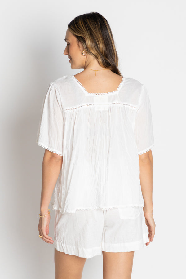 Lula Life Celeste Cropped White Top