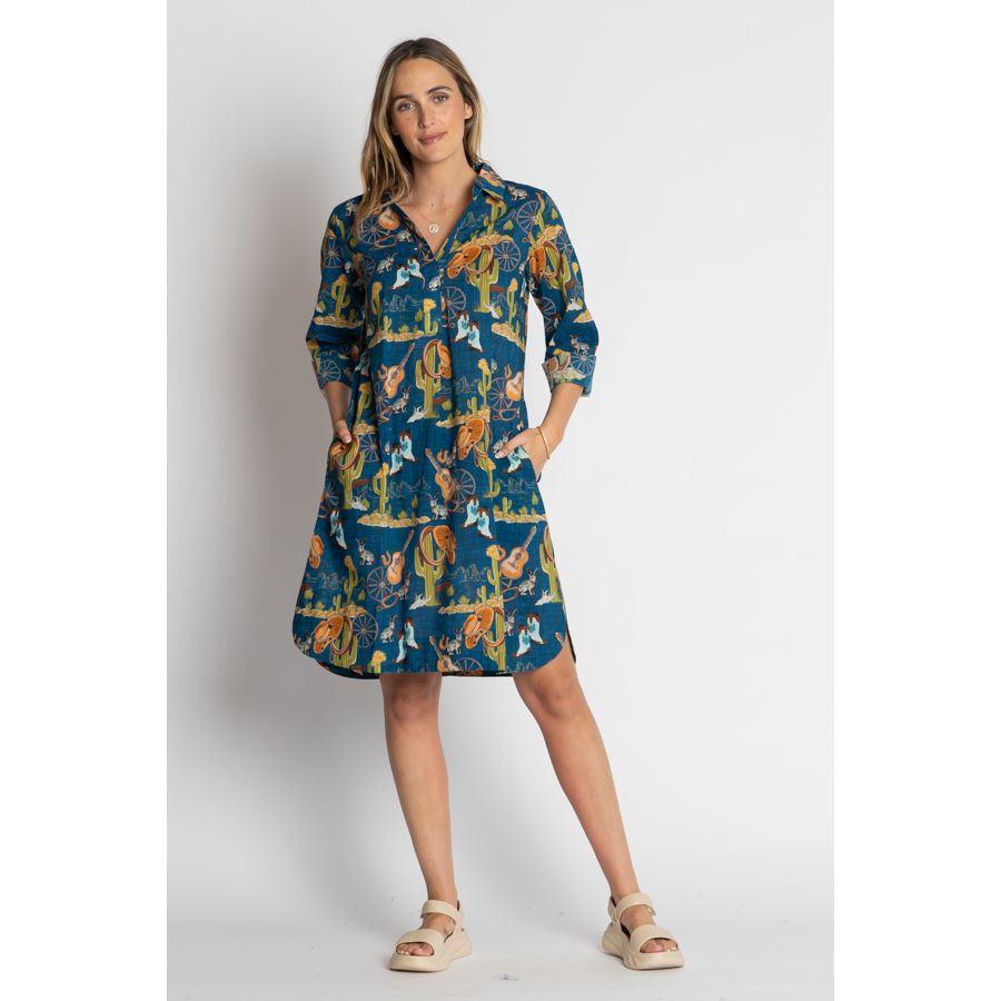 Lula Life Prairie Dress Navy