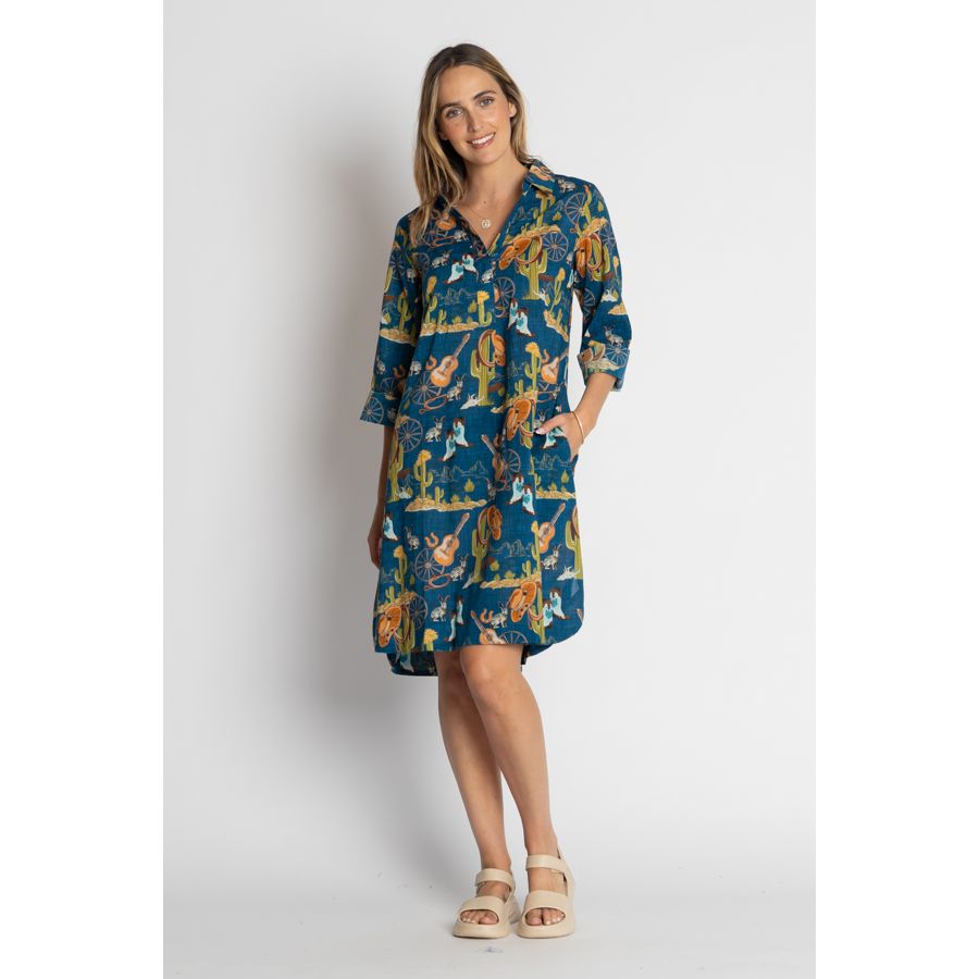 Lula Life Prairie Dress Navy