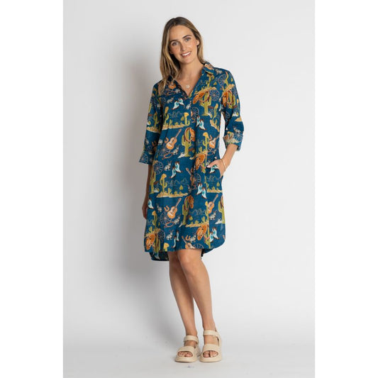 Lula Life Prairie Dress Navy