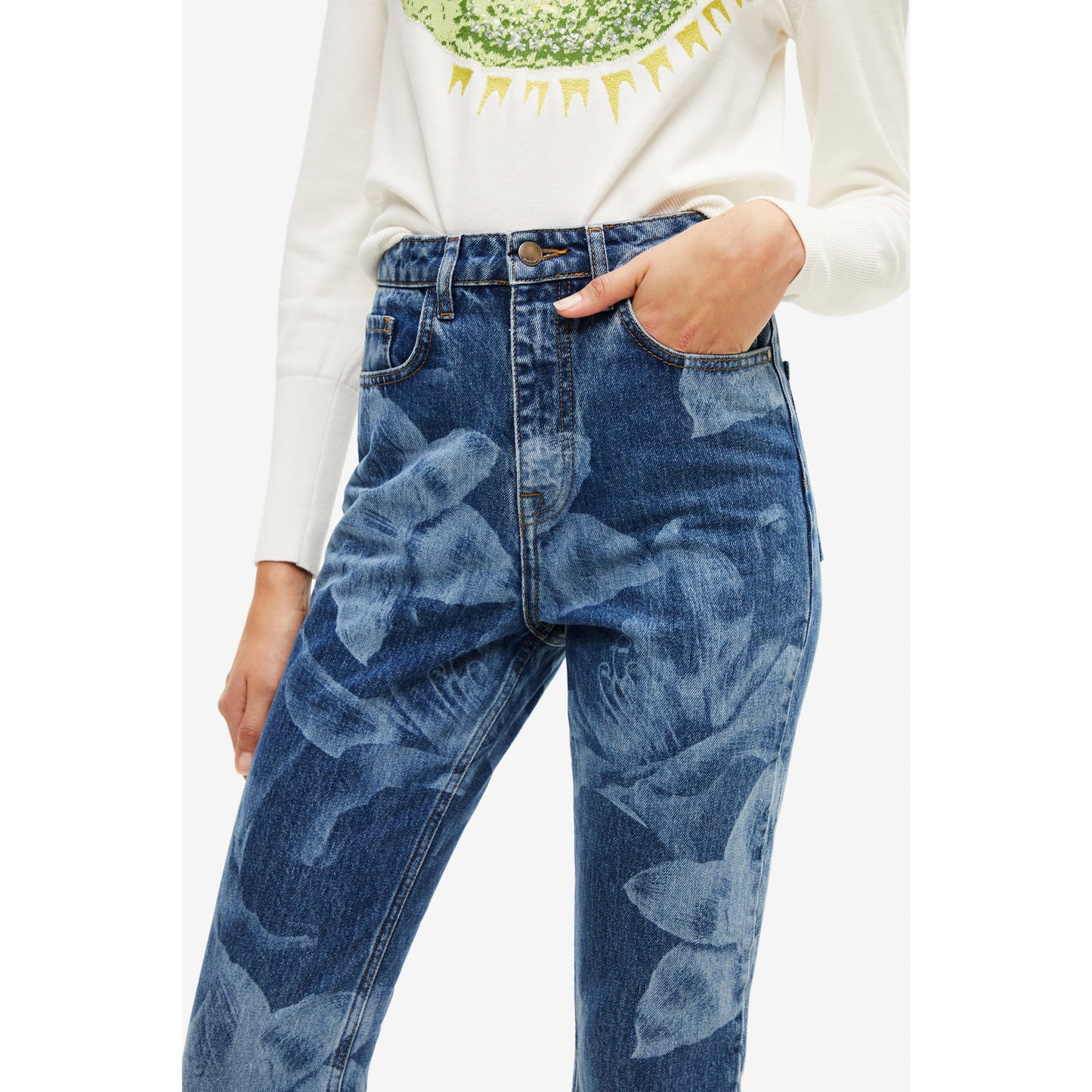 Desigual Denim Cropped Trousers  22WWDD20