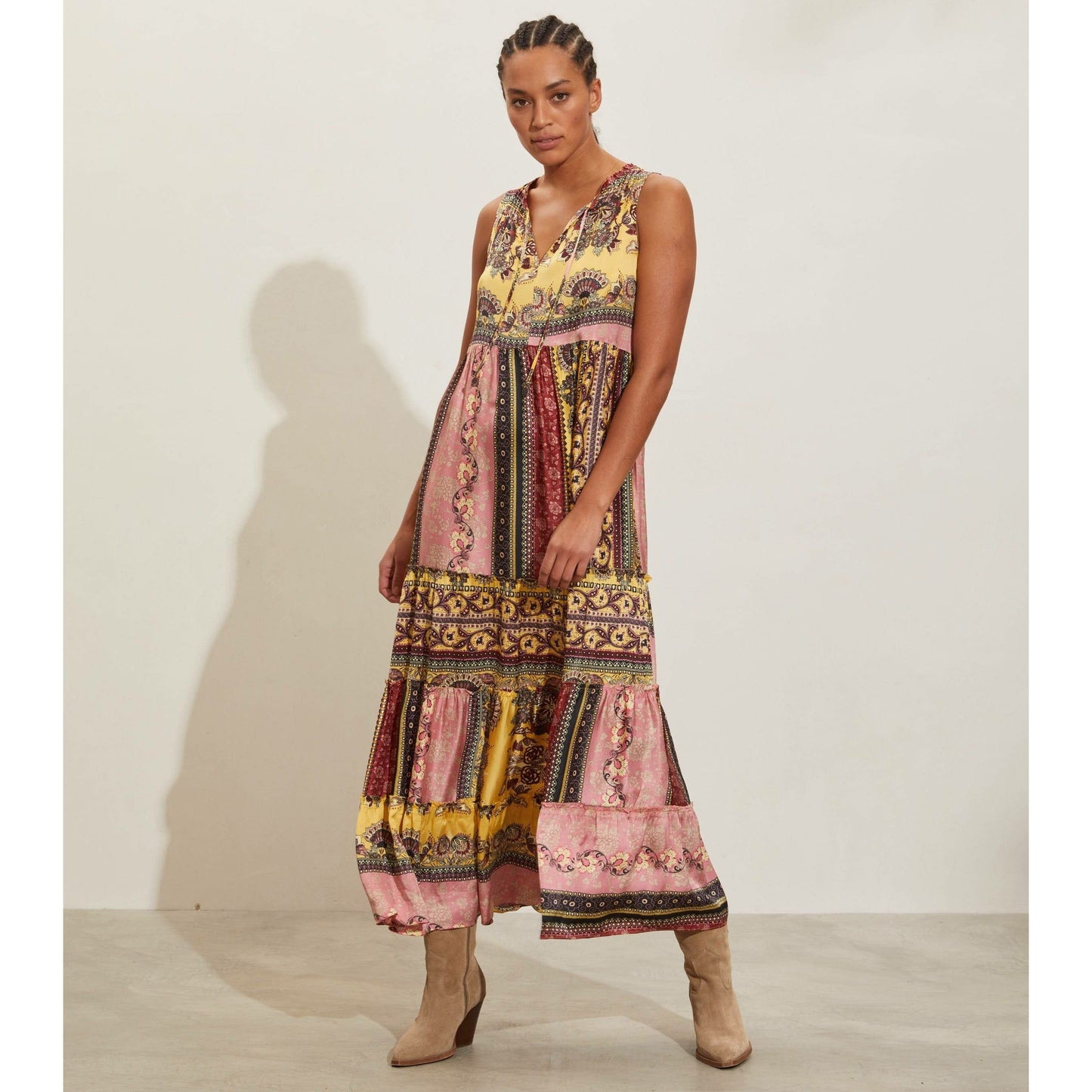 Odd Molly Robyn Long Dress - Multi Yellow