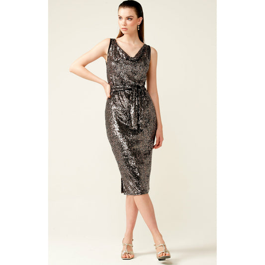Sacha Drake Martinique Reversable Dress Bronze Sequin