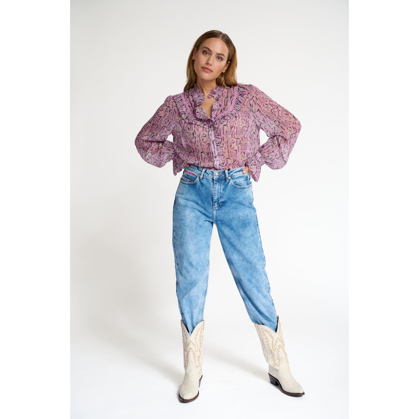 POM Blouse Flows Mauve Pink SP 6941