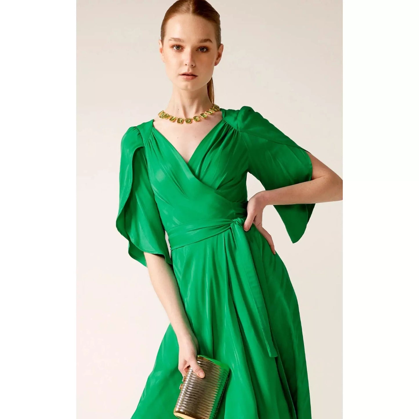 Sacha Drake Hanworth House Wrap Dress Apple Green