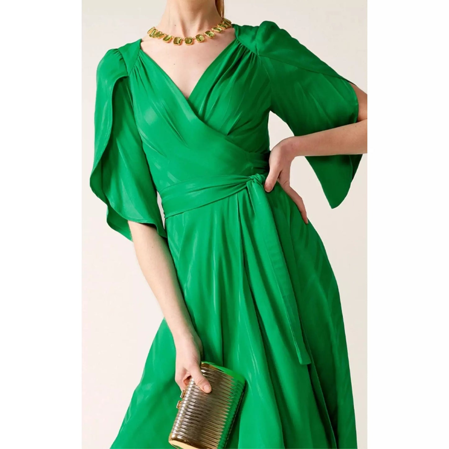 Sacha Drake Hanworth House Wrap Dress Apple Green