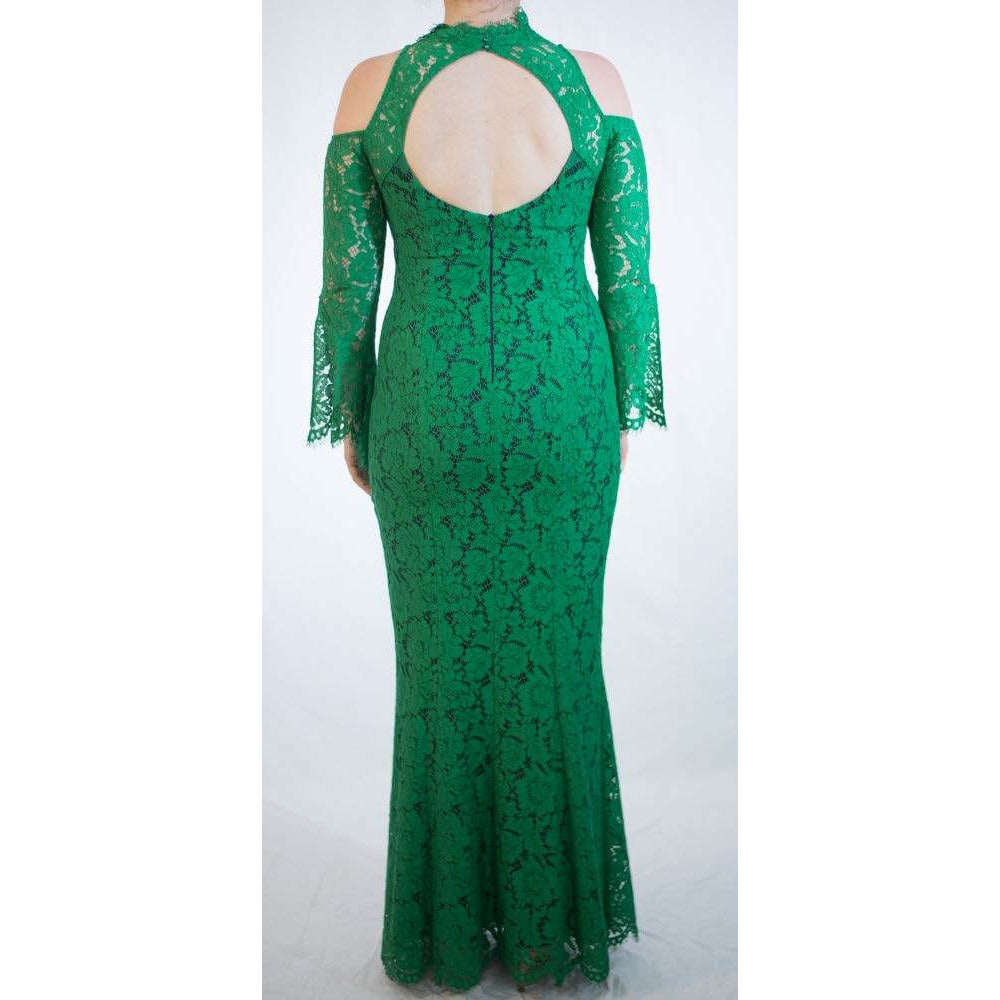 Moss and Spy Emerald Green Lace gown Size 12